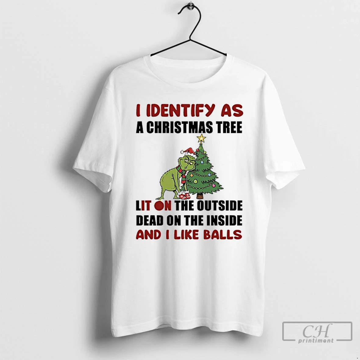 Classic Grinch I Identify As A Christmas Tree Lit On The Outside Dead On The T-Shirts, Hoodie, Sweatshirt | InkNestWear.com