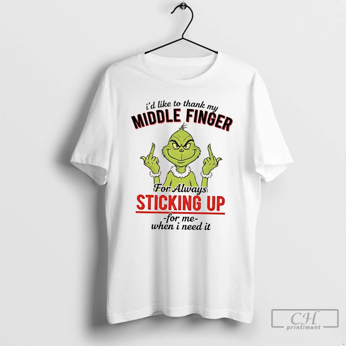 Classic Grinch Id Like To Thank My Middle Finger For Always Sticking Up For Me T-Shirts, Hoodie, Sweatshirt | InkNestWear.com