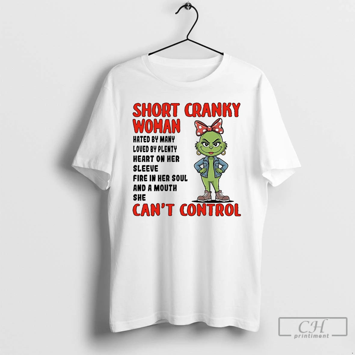 Classic Grinch Short Cranky Woman Cant Control Christmas T-Shirts, Hoodie, Sweatshirt | InkNestWear.com
