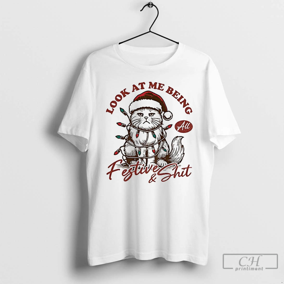 Classic Grumpy Cat Christmas Look At Me Being All Festive Shit T-Shirts, Hoodie, Sweatshirt | InkNestWear.com