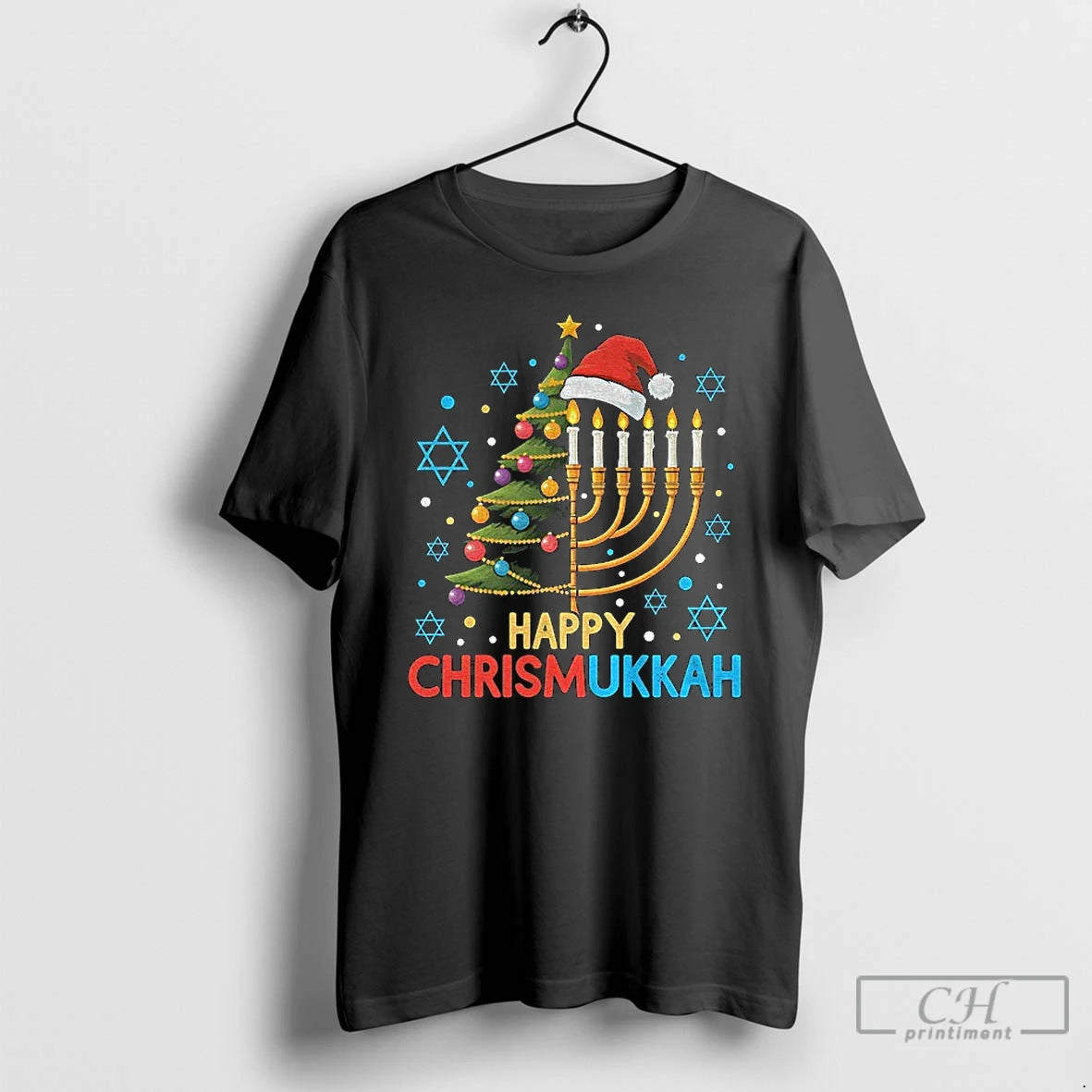 Classic Hanukkah Menorah Candle Tree Happy Chrismukkah Noel T-Shirts, Hoodie, Sweatshirt