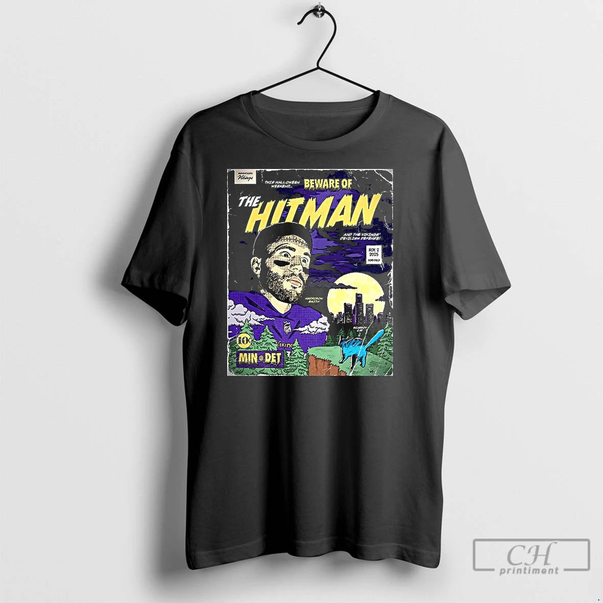 Classic Harrison Smith Minnesota Vikings The Hitman Comic T-Shirts, Hoodie, Sweatshirt | InkNestWear.com