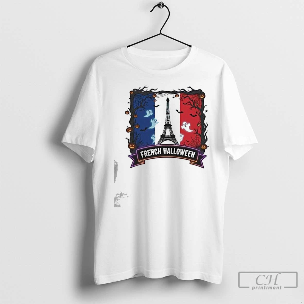 Classic Haunted France Flag Sticker Spooky Tricolor French Decal T-Shirts, Hoodie, Sweatshirt | InkNestWear.com
