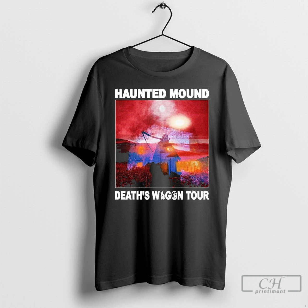 Classic Haunted Mound Deaths Wagon Reaper Long Sleve T Shirts Hoodie, Sweatshirt | InkNestWear.com