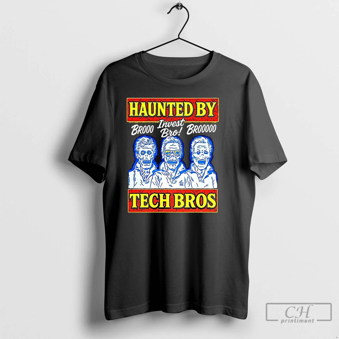 Classic Haunted By Tech Bros Zombie Bro Invest Bro T Shirts Hoodie, Sweatshirt | InkNestWear.com