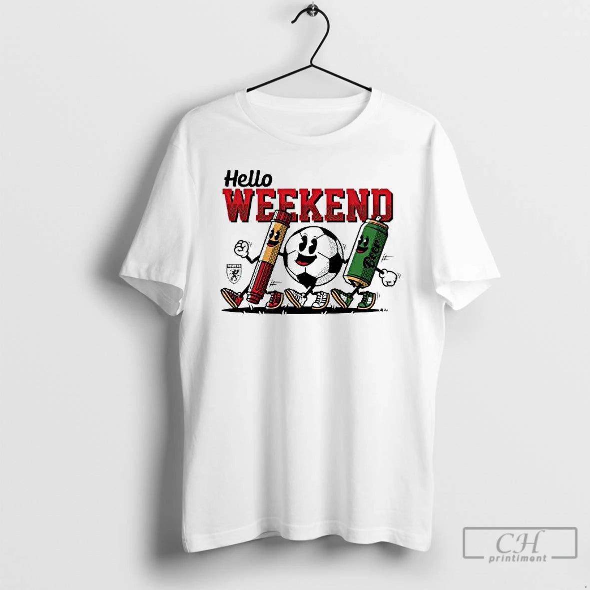 Classic Hello Weekend Soccer Ball Smoke Flare Beer T Shirts Hoodie, Sweatshirt | InkNestWear.com