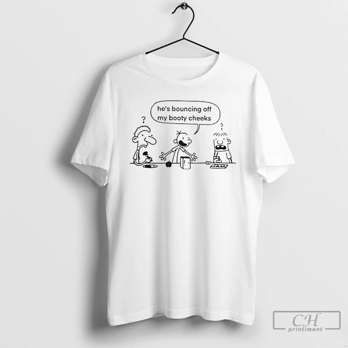 Classic Hes Bouncing Off My Booty Cheeks Diary Of A Wimpy Kid Ornaments T Shirts Hoodie, Sweatshirt | InkNestWear.com