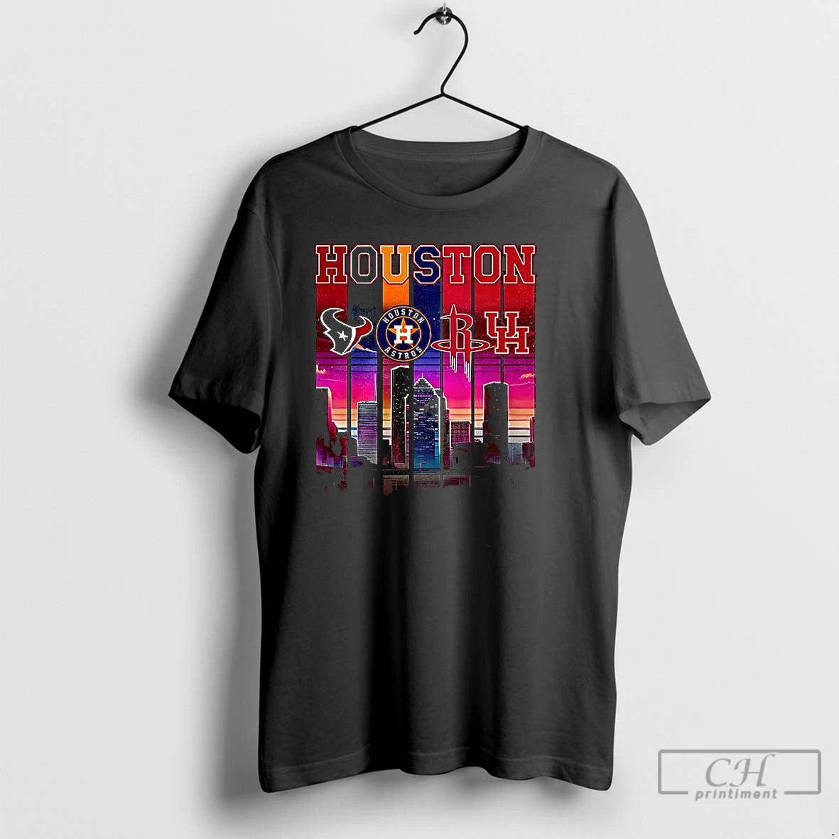 Classic Houston City Skyline Sports Spirit Logo T Shirts Hoodie, Sweatshirt | InkNestWear.com