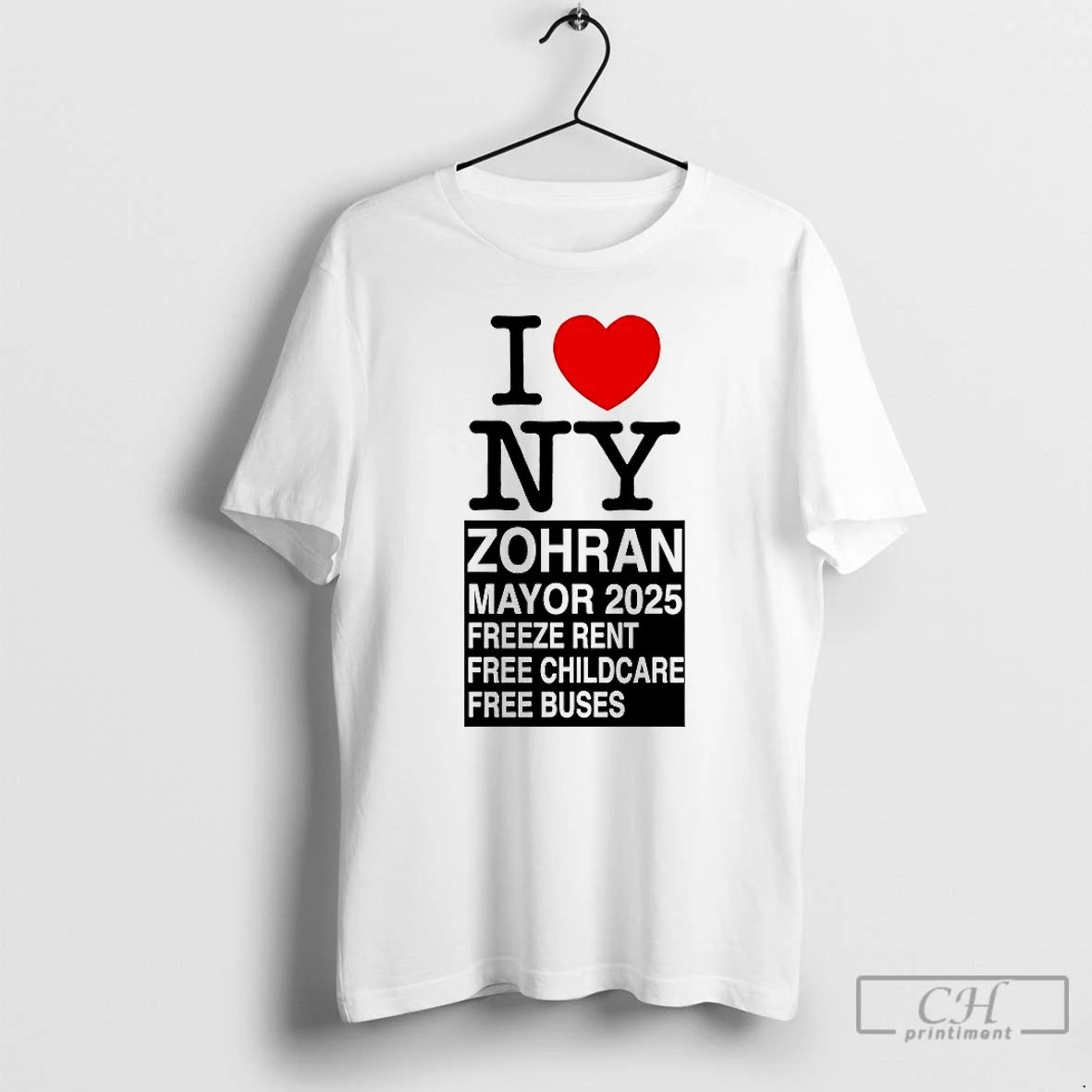 Classic I Love Ny Zohran Mayor 2025 Freeze Rent Free Childcare Free Buses T Shirts Hoodie, Sweatshirt | InkNestWear.com