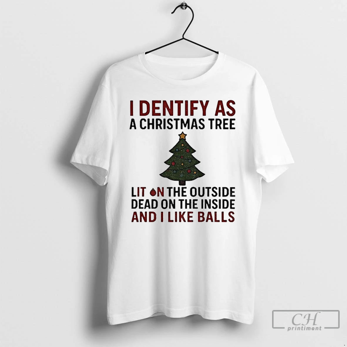 Classic I Dentify As A Christmas Tree Lit On The Outside Dead On The Inside T-Shirts, Hoodie, Sweatshirt | InkNestWear.com