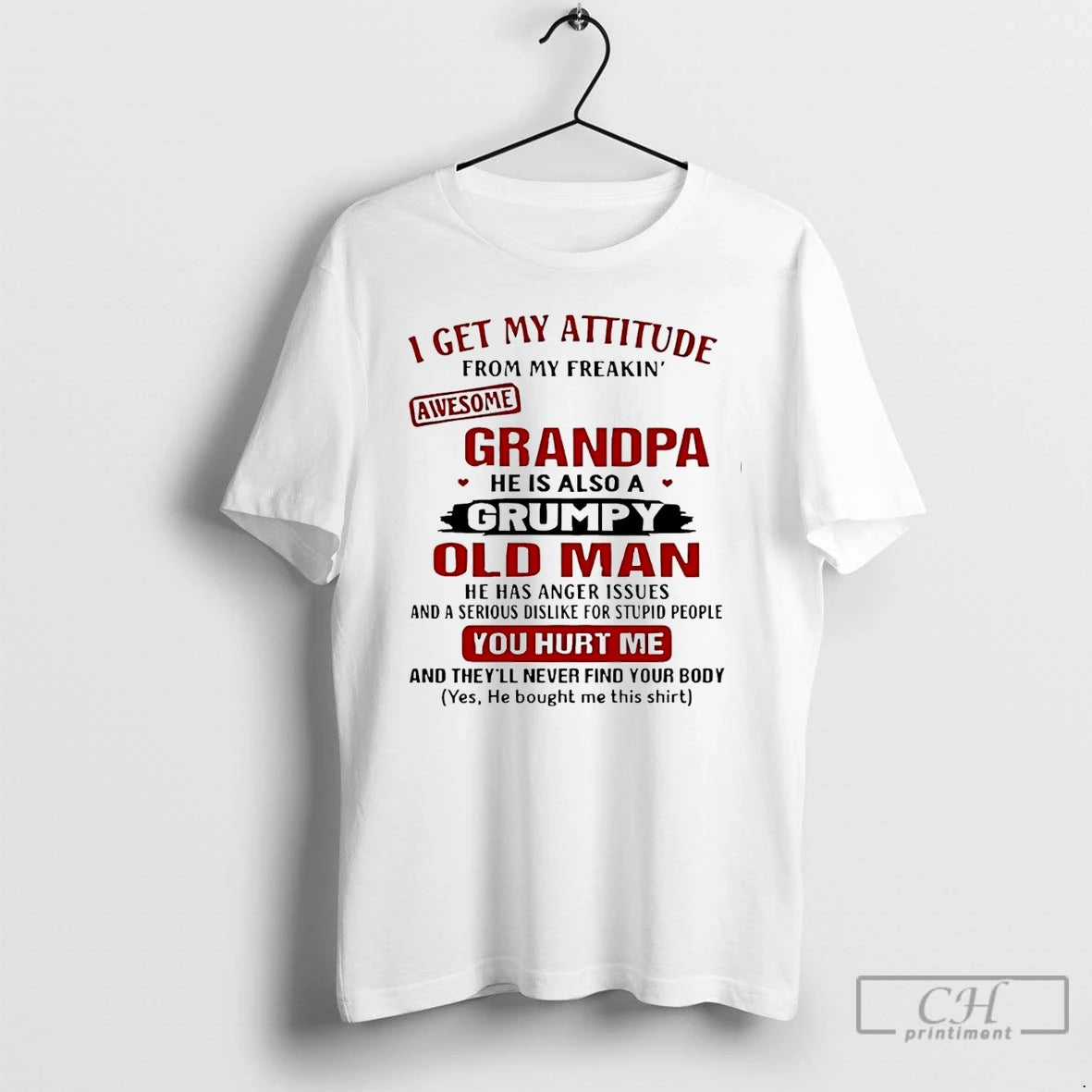 Classic I Get My Attitude From My Freakin Awesome Grandpa T-Shirts, Hoodie, Sweatshirt | InkNestWear.com