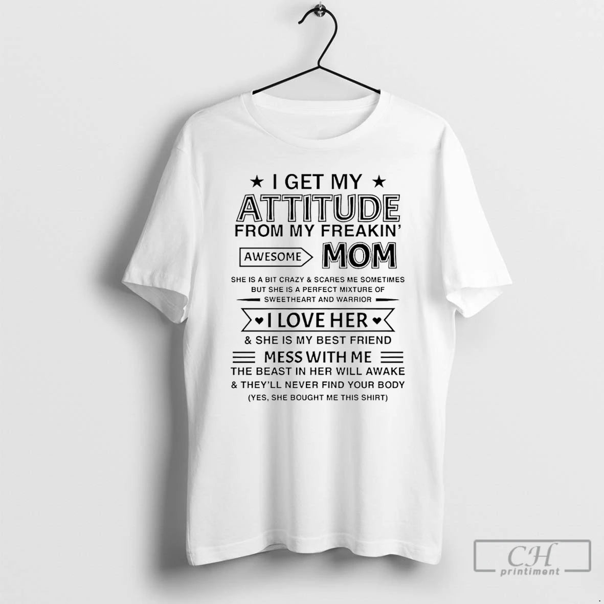 Classic I Get My Attitude From My Freakin Awesome Mom T-Shirts, Hoodie, Sweatshirt | InkNestWear.com