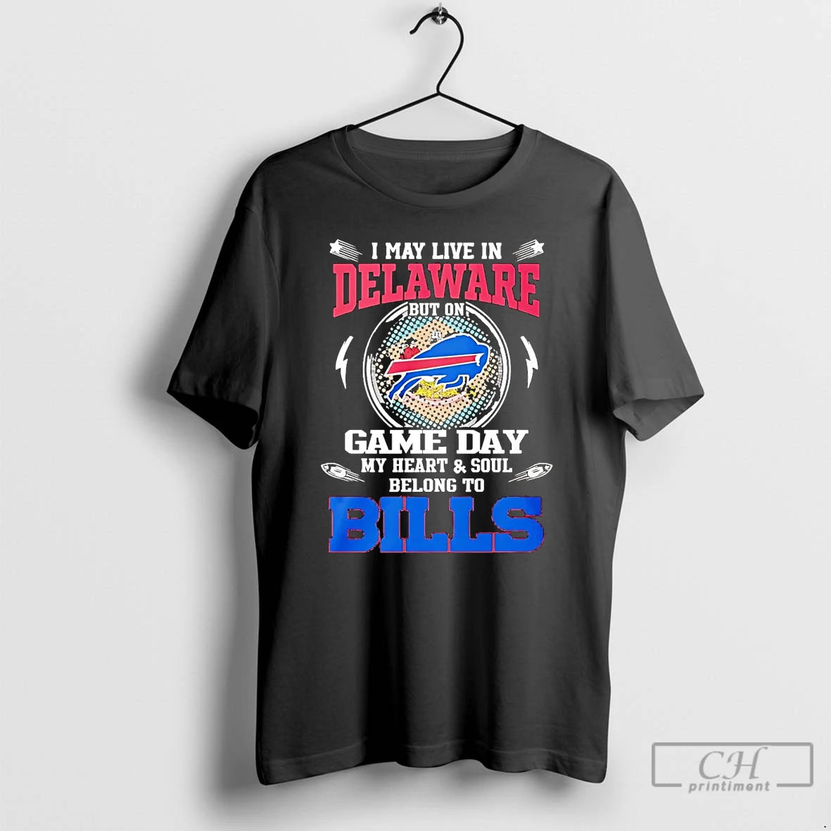 Classic I May Live In Delaware But On Game Day My Heart And Soul Belong T-Shirts, Hoodie, Sweatshirt | InkNestWear.com