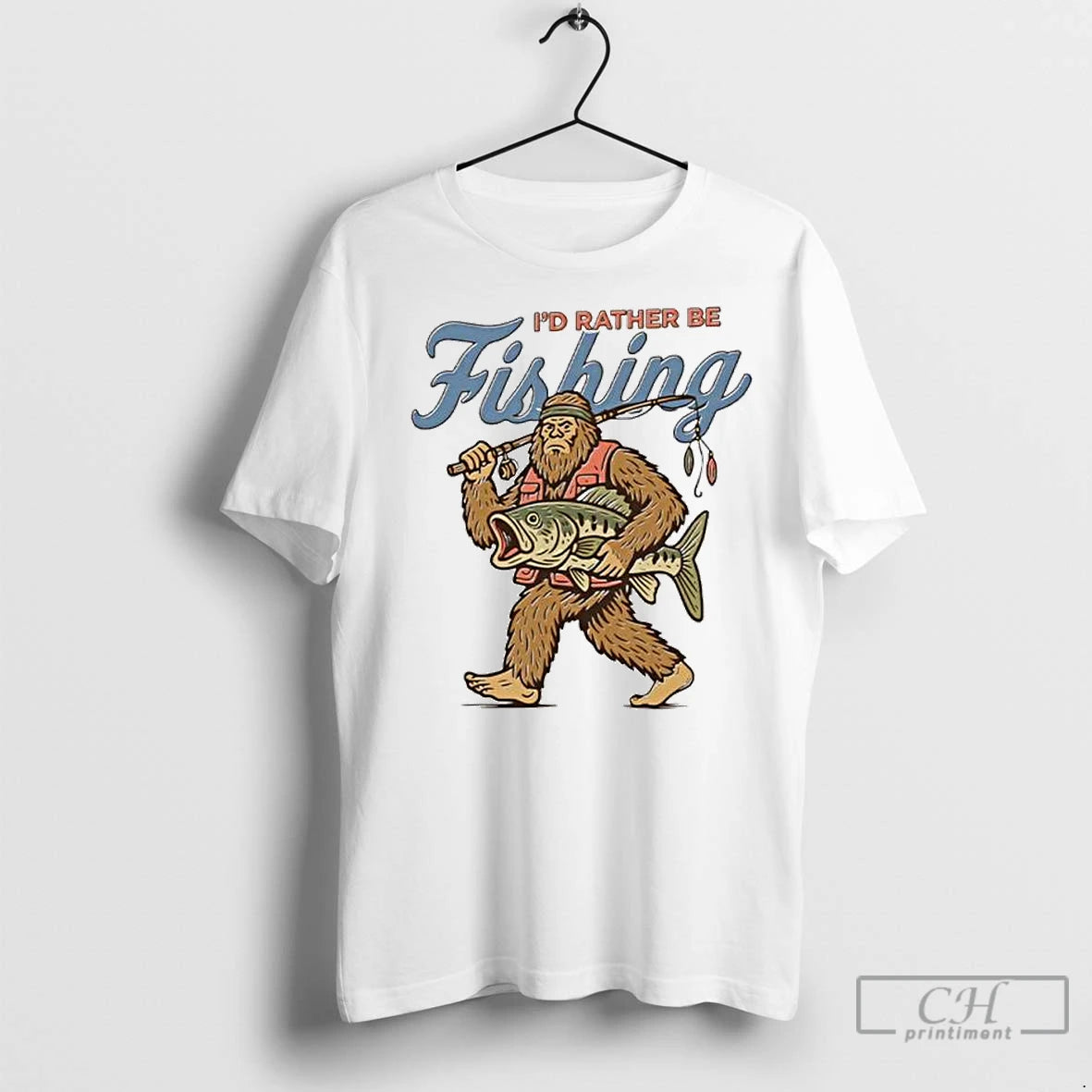 Classic Id Rather Be Fishing Bigfoot Ornaments T-Shirts, Hoodie, Sweatshirt | InkNestWear.com