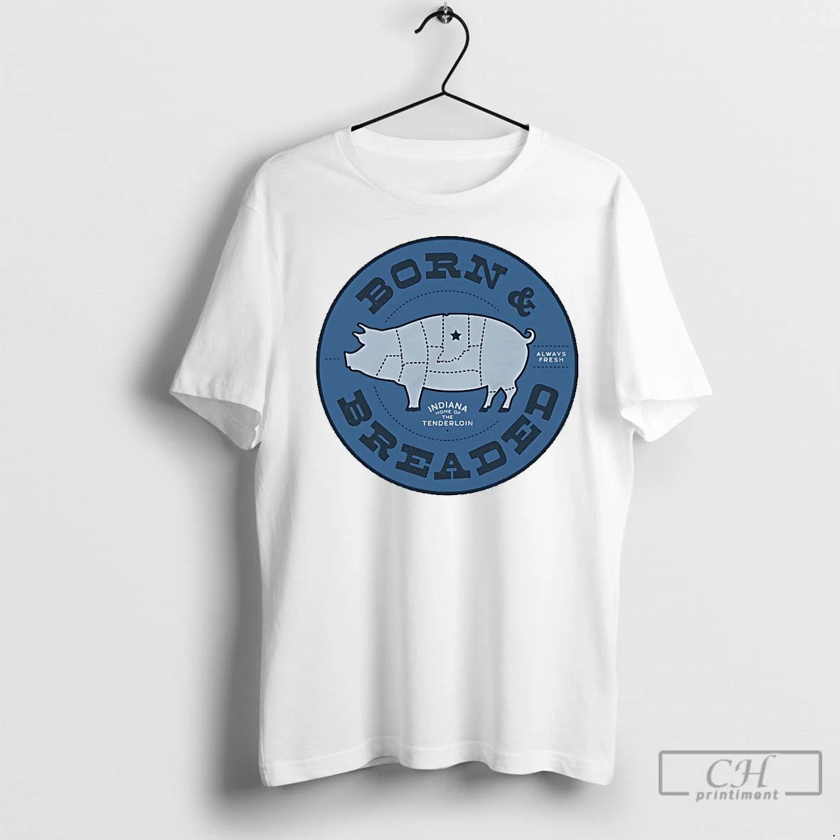 Classic Indiana Pig Born And Breaded T-Shirts, Hoodie, Sweatshirt | InkNestWear.com