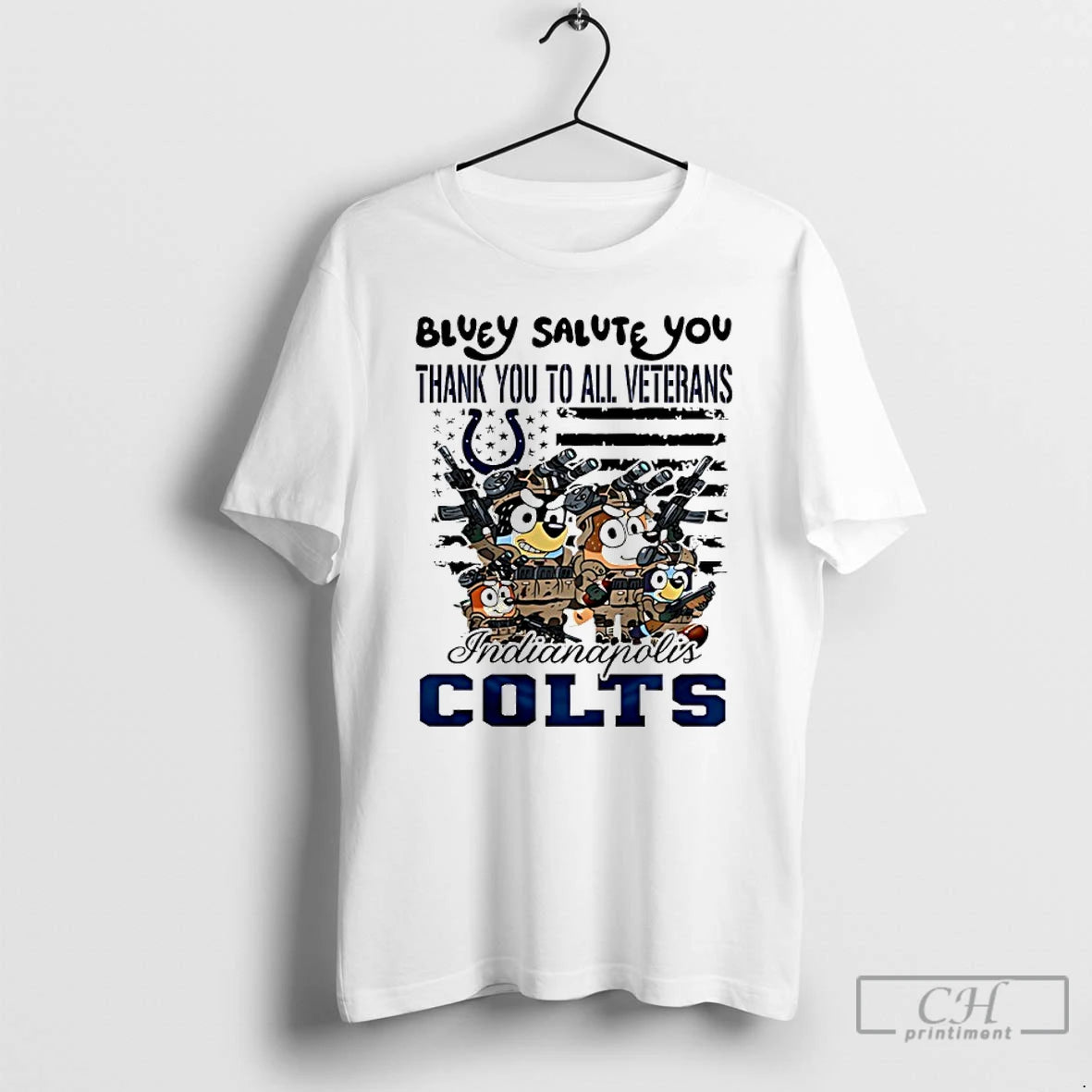 Classic Indianapolis Colts Bluey Salute You Thank You To All Veterans T Shirts Hoodie, Sweatshirt | InkNestWear.com