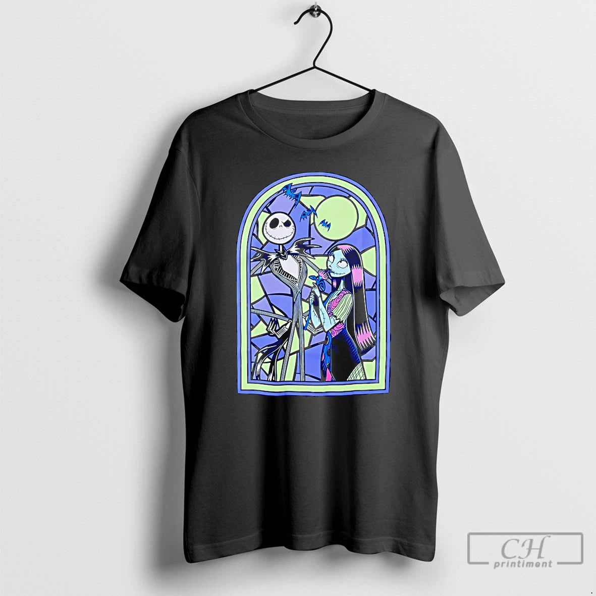 Classic Jack And Sally The Nightmare Before Christmas Stained Glass T Shirts Hoodie, Sweatshirt | InkNestWear.com