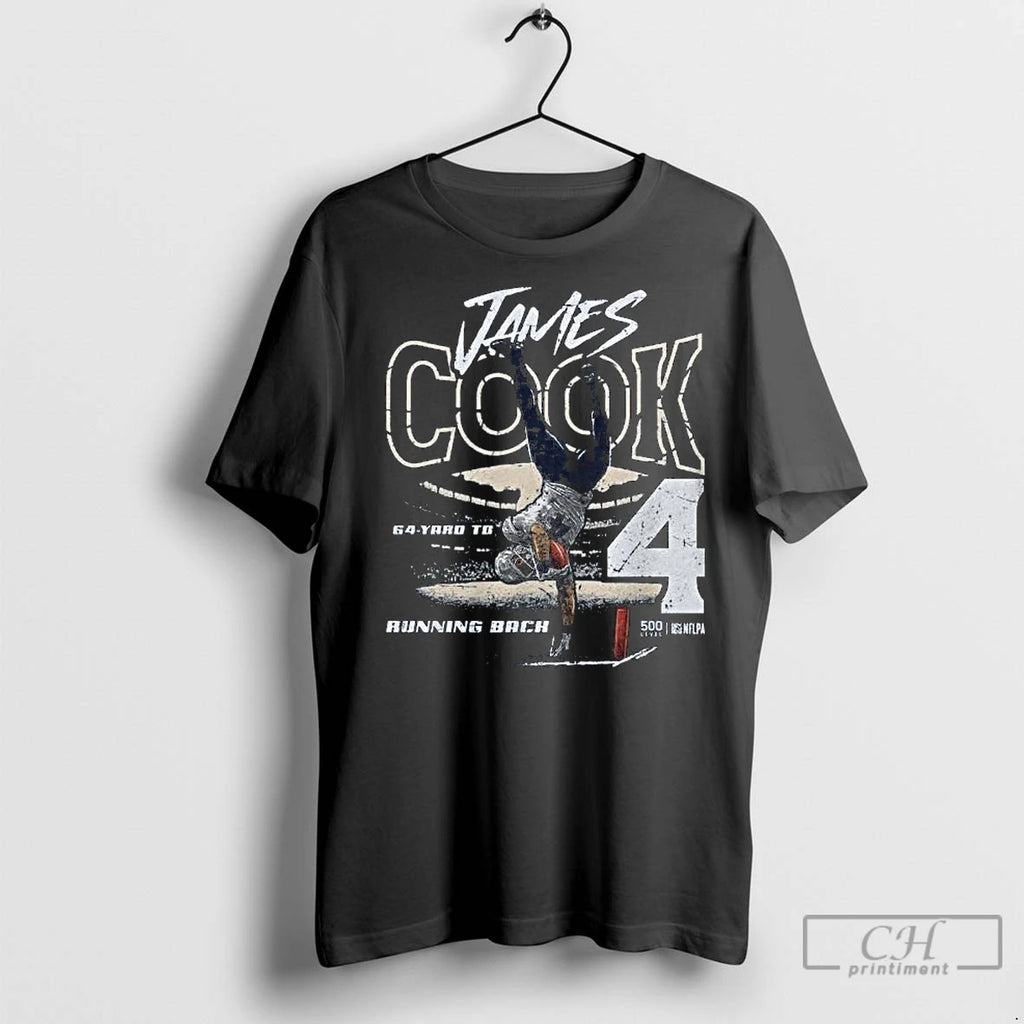 Classic James Cook Buffalo 64 Yd Td Running Back Long Sleve T-Shirts, Hoodie, Sweatshirt | InkNestWear.com