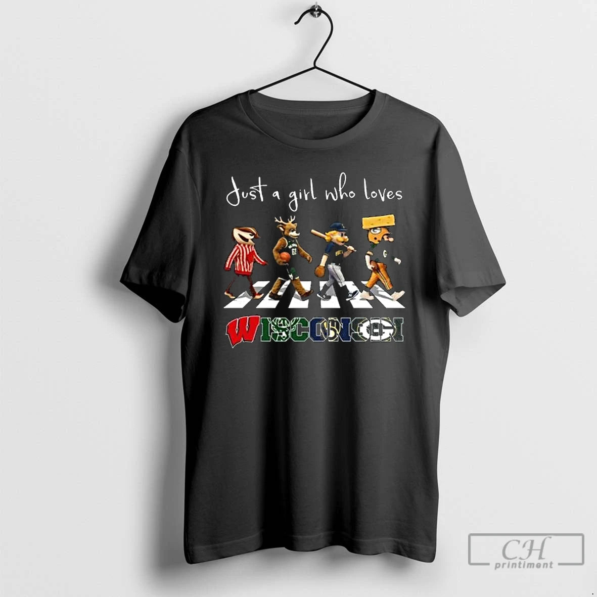 Classic Just A Girl Who Loves Mascot Wisconsin City Sports All Team 2025 Long Sleve T-Shirts, Hoodie, Sweatshirt