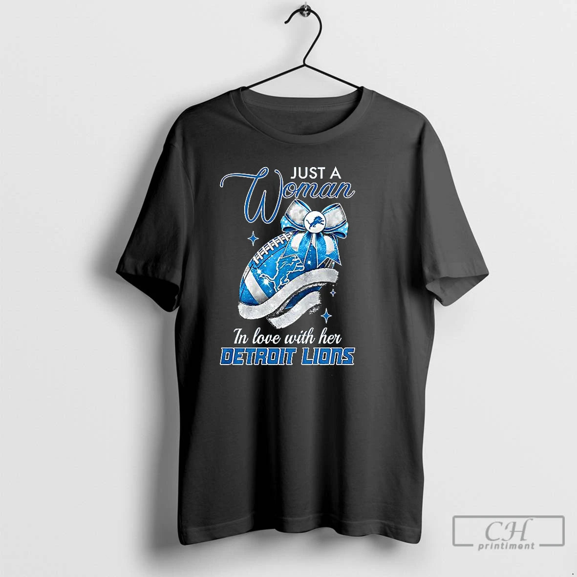 Classic Just A Woman In Love With Her Detroit Lions Logo T Shirts Hoodie, Sweatshirt | InkNestWear.com