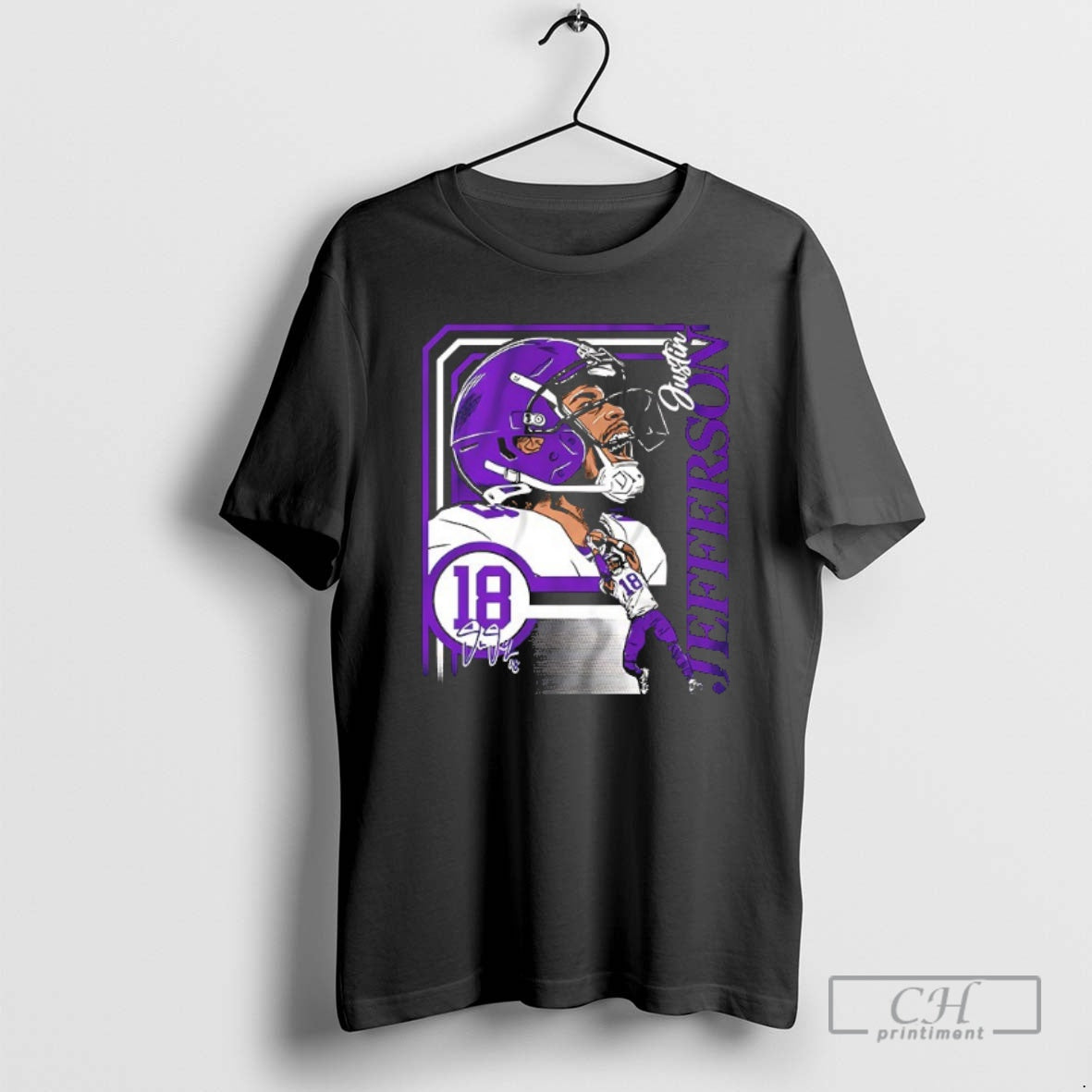 Classic Justin Jefferson Minnesota Vikings Football Collage Frame Signature Shirt Sweater