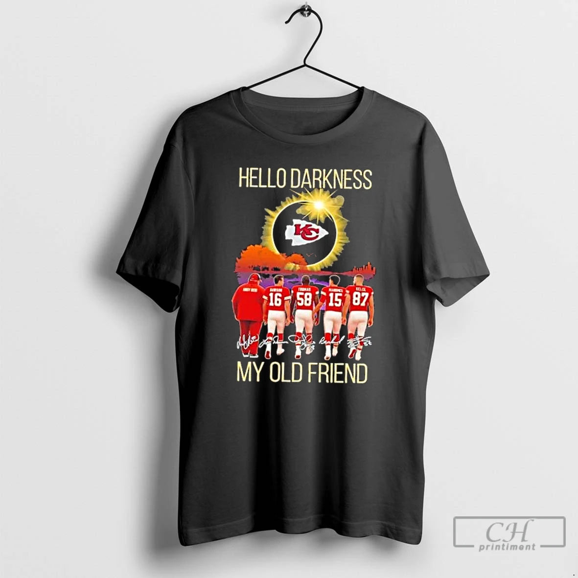 Classic Kansas City Chiefs Andy Reid And Legends Hello Darkness My Old Friend Signatures T-Shirts, Hoodie, Sweatshirt