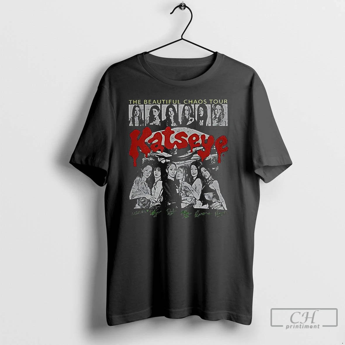 Classic Katseye The Beautiful Chaos Tour Signature Retro T Shirts Hoodie, Sweatshirt | InkNestWear.com