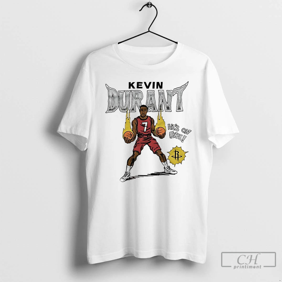 Classic Kevin Durant Hes On Fire Houston Rockets Comic T Shirts Hoodie, Sweatshirt | InkNestWear.com