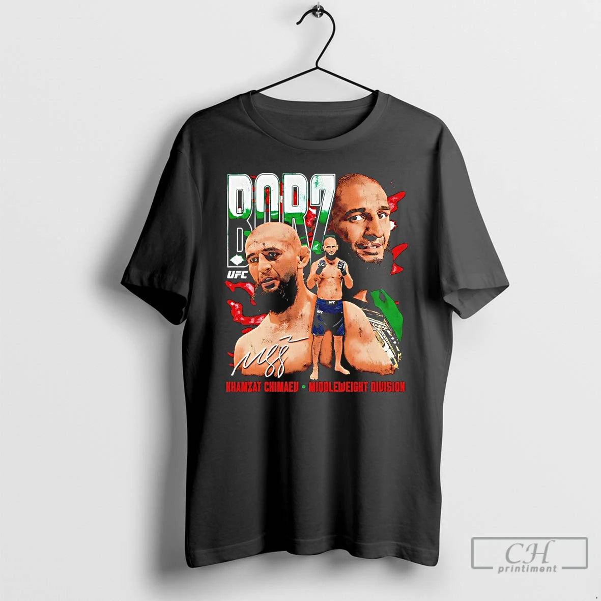 Classic Khamzat Chimaev Borz Ufc Middleweight Division Autographed T Shirts Hoodie, Sweatshirt | InkNestWear.com