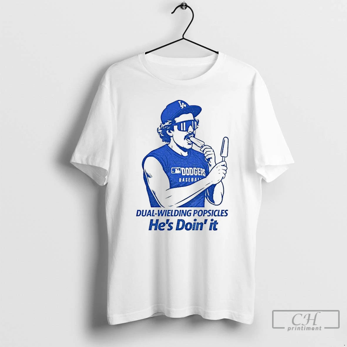 Classic Kike Hernandez Dual Wielding Popsicles Hes Doin Funny T-Shirts, Hoodie, Sweatshirt