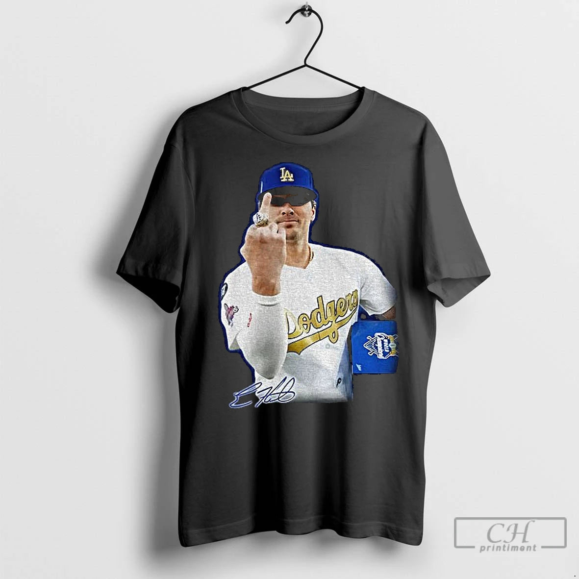 Classic Kike Hernandez Middle Finger Los Angeles Dodgers Mlb Baseball Meme Signature T-Shirts, Hoodie, Sweatshirt
