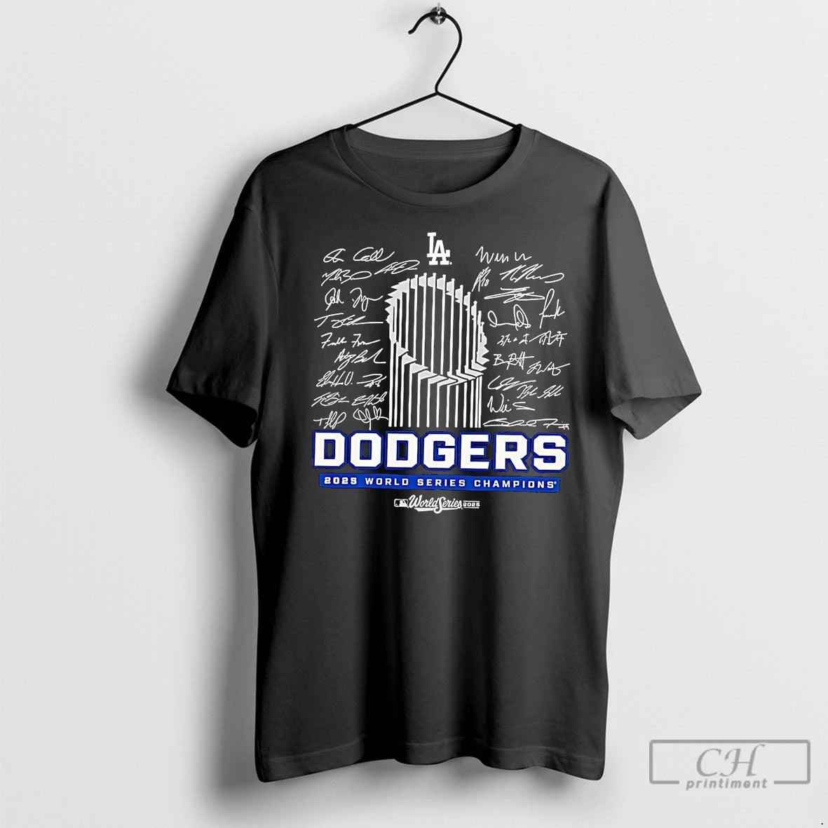 Classic La Dodgers 2025 World Series Champions Signatures Trophy T-Shirts, Hoodie, Sweatshirt | InkNestWear.com