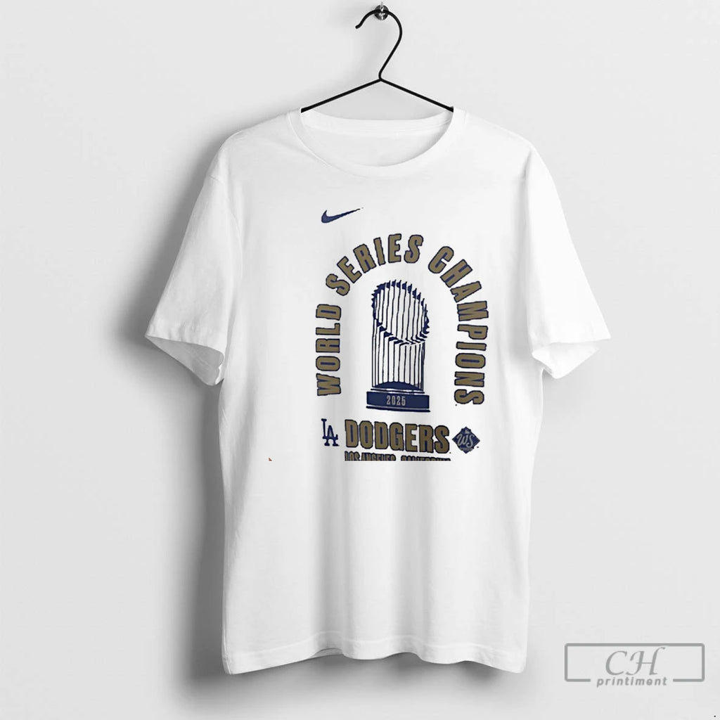 Classic La Dodgers 2025 World Series Champions Trophy Christmas T Shirts Hoodie, Sweatshirt | InkNestWear.com