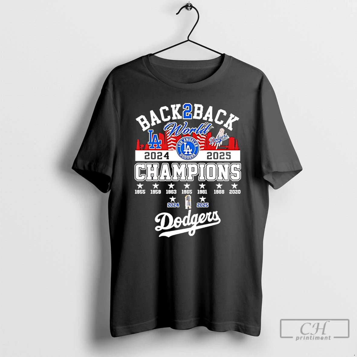 Classic La Dodgers 9 Time World Series Champions 2025 Back To Back City Skyline T-Shirts, Hoodie, Sweatshirt