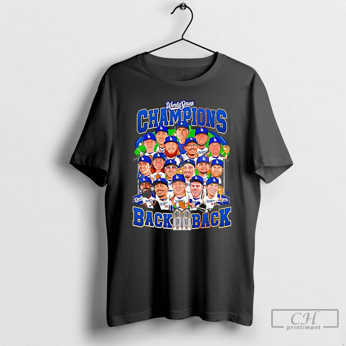 Classic La Dodgers World Series Champions Back To Back Trophy Caricature T Shirts Hoodie, Sweatshirt | InkNestWear.com