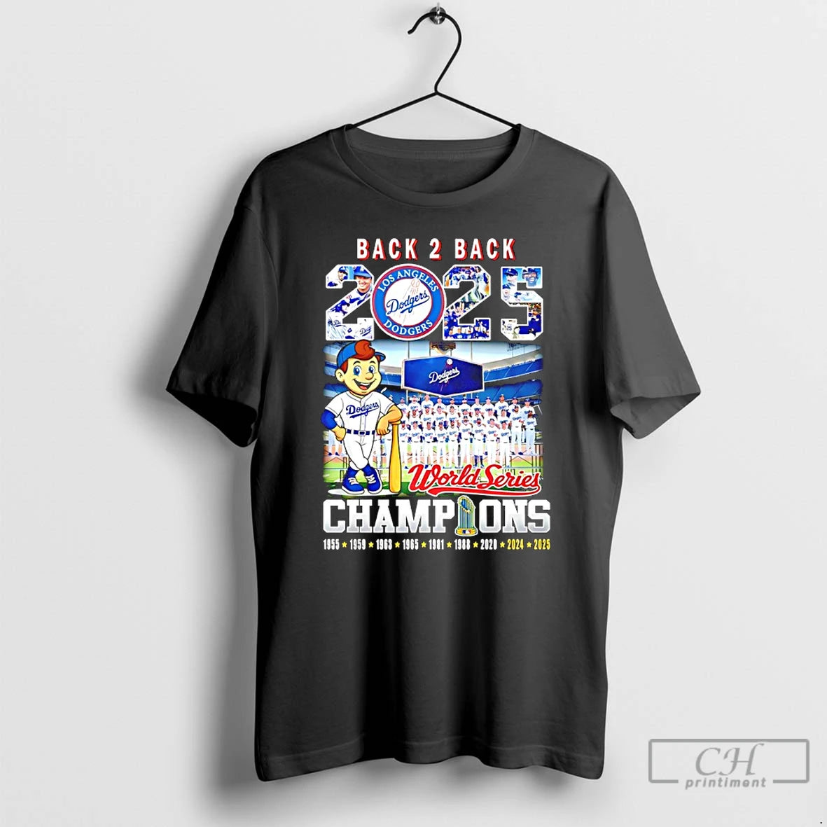Classic La Dodgers Back 2 Back 2025 World Series Champions 9 Time Mascot T Shirts Hoodie, Sweatshirt | InkNestWear.com