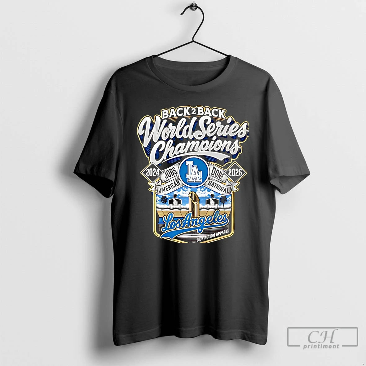 Classic La Dodgers 2024 2025 Back 2 Back Champions Jobs American Done National Christmas T-Shirts, Hoodie, Sweatshirt