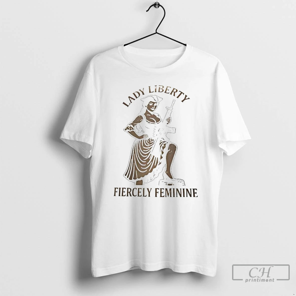 Classic Lady Liberty Fiercely Feminine T Shirts Hoodie, Sweatshirt | InkNestWear.com