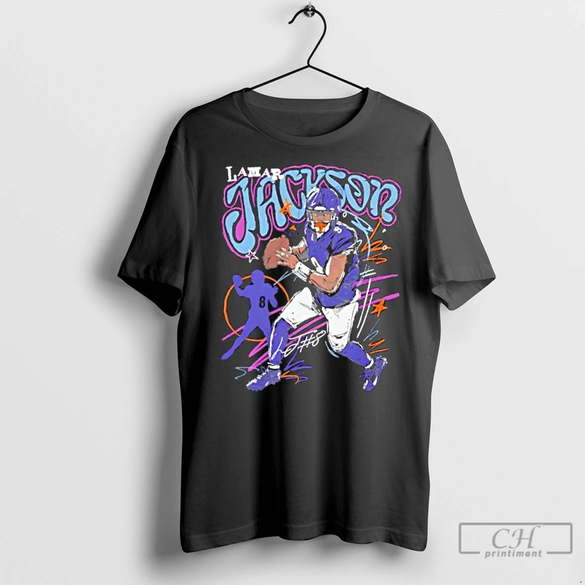 Classic Lamar Jackson Baltimore Ravens Scribble Football Signature T-Shirts, Hoodie, Sweatshirt | InkNestWear.com