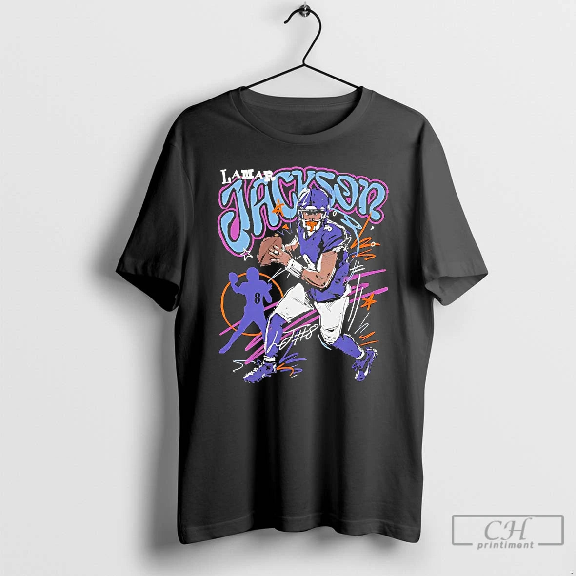 Classic Lamar Jackson Scribble Baltimore Ravens T Shirts Hoodie, Sweatshirt | InkNestWear.com