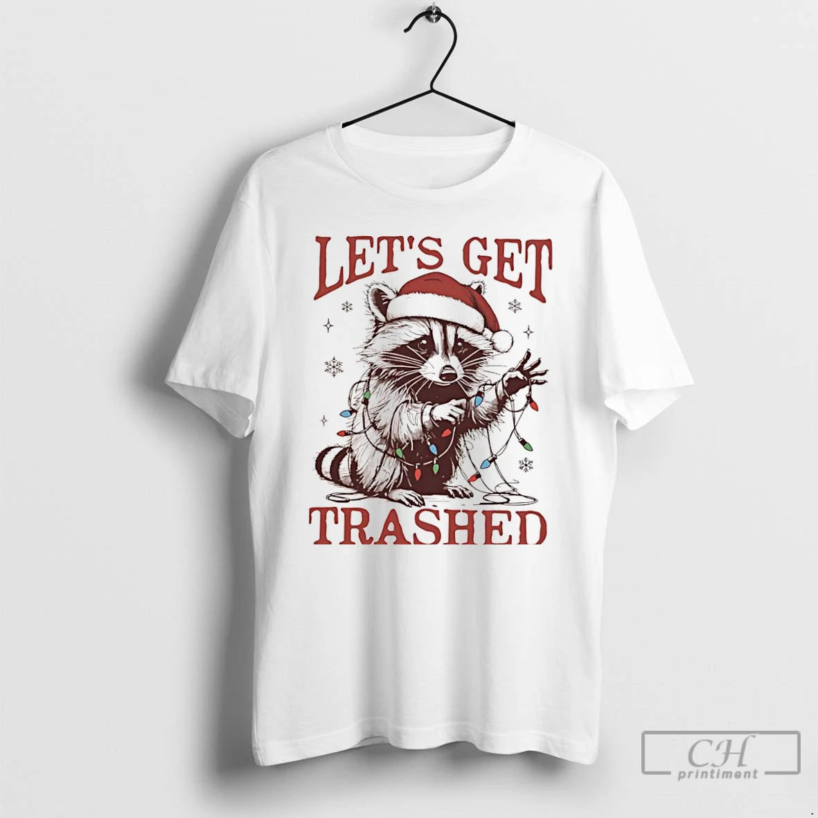 Classic Lets Get Trashed Christmas Raccoon T Shirts Hoodie, Sweatshirt | InkNestWear.com