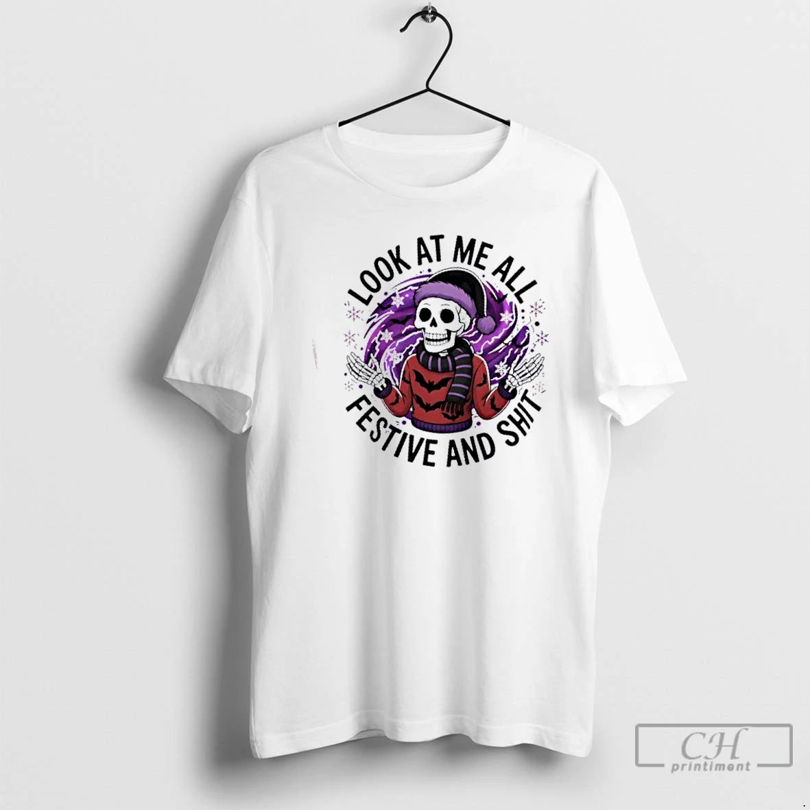 Classic Look At Me All Festive Skeleton Holiday T-Shirts, Hoodie, Sweatshirt | InkNestWear.com