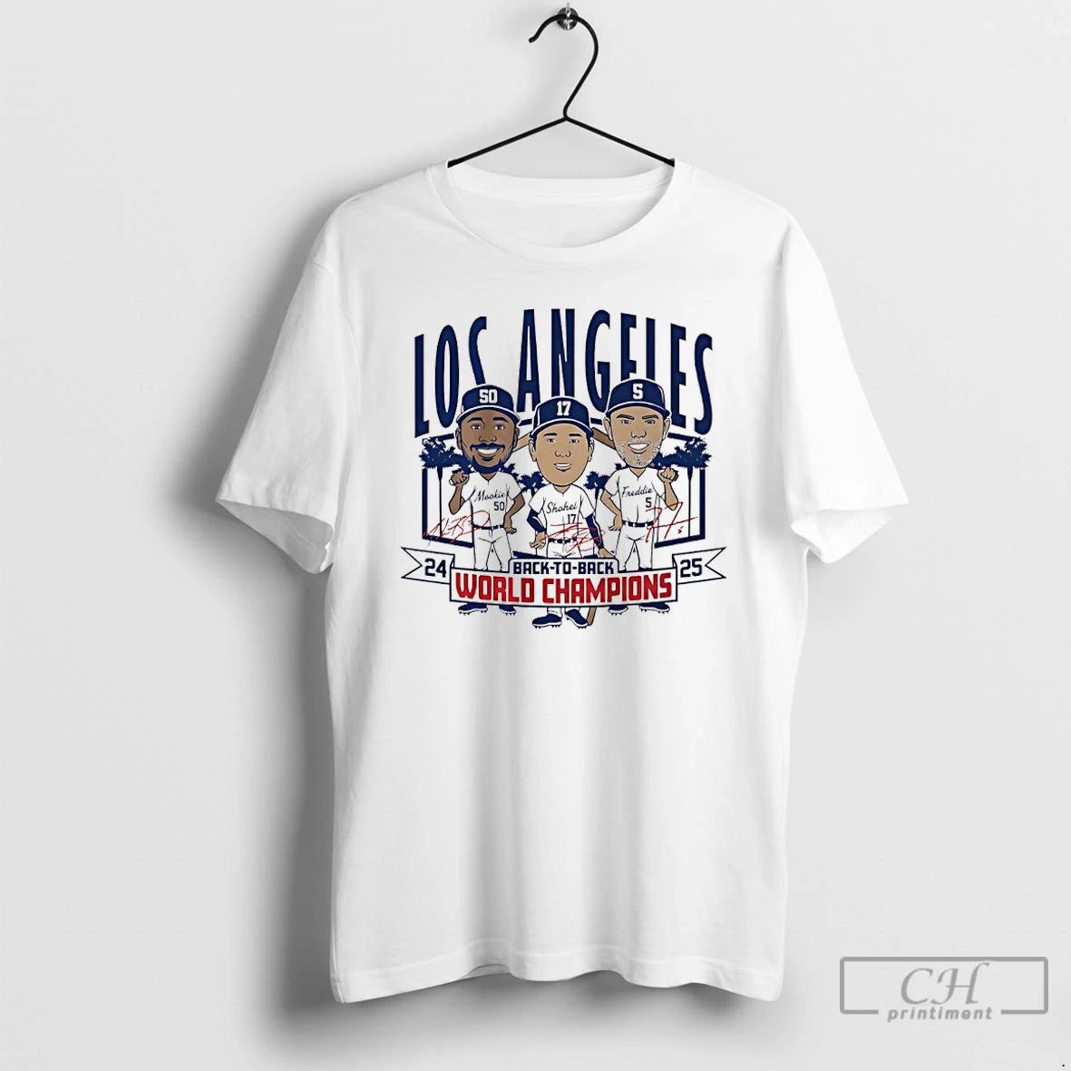 Classic Los Angeles Baseball Back Back World Champs Caricatures Signatures T-Shirts, Hoodie, Sweatshirt
