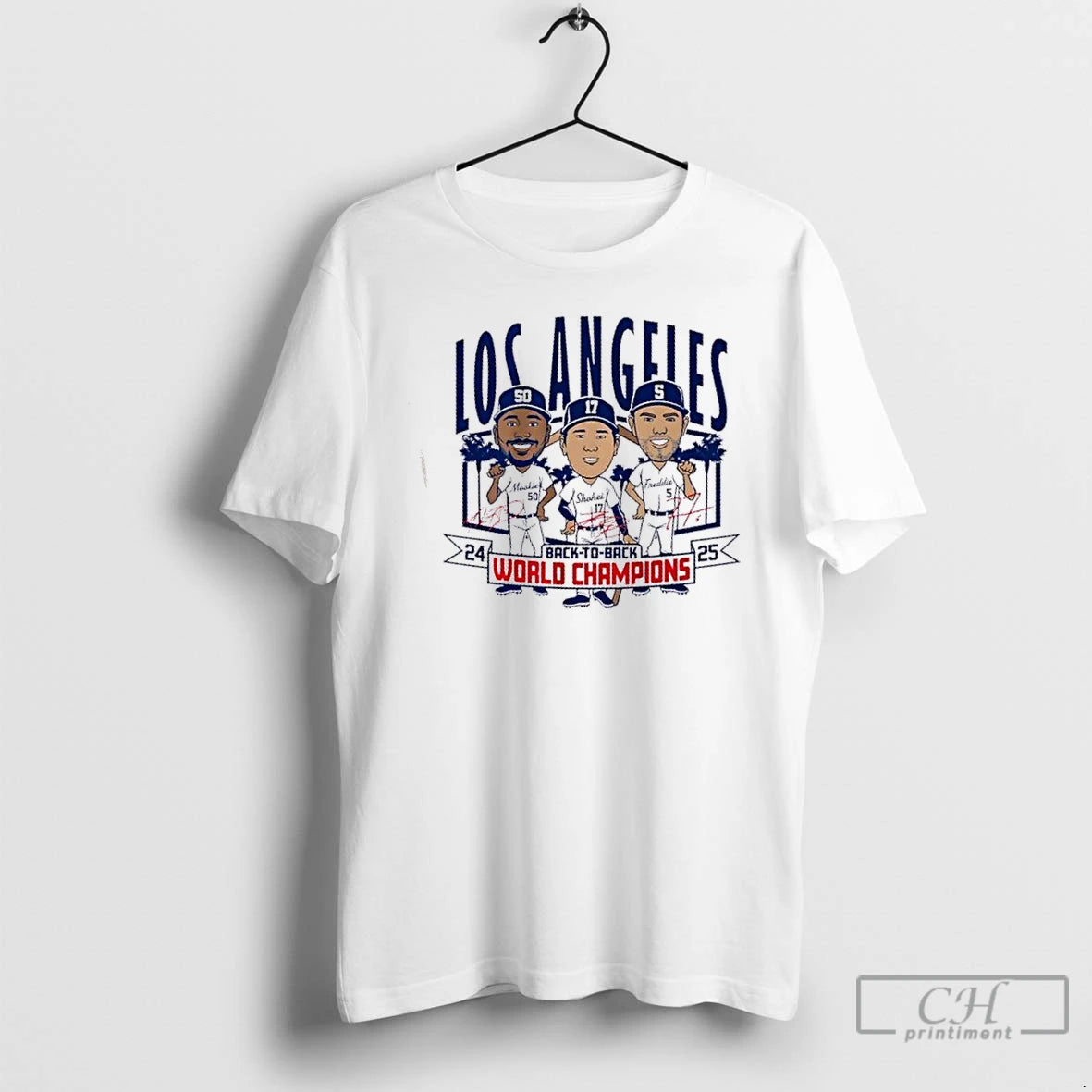 Classic Los Angeles Baseball Kershaw Shohei Freddie Back To Back World Champs Caricatures T Shirts Hoodie, Sweatshirt