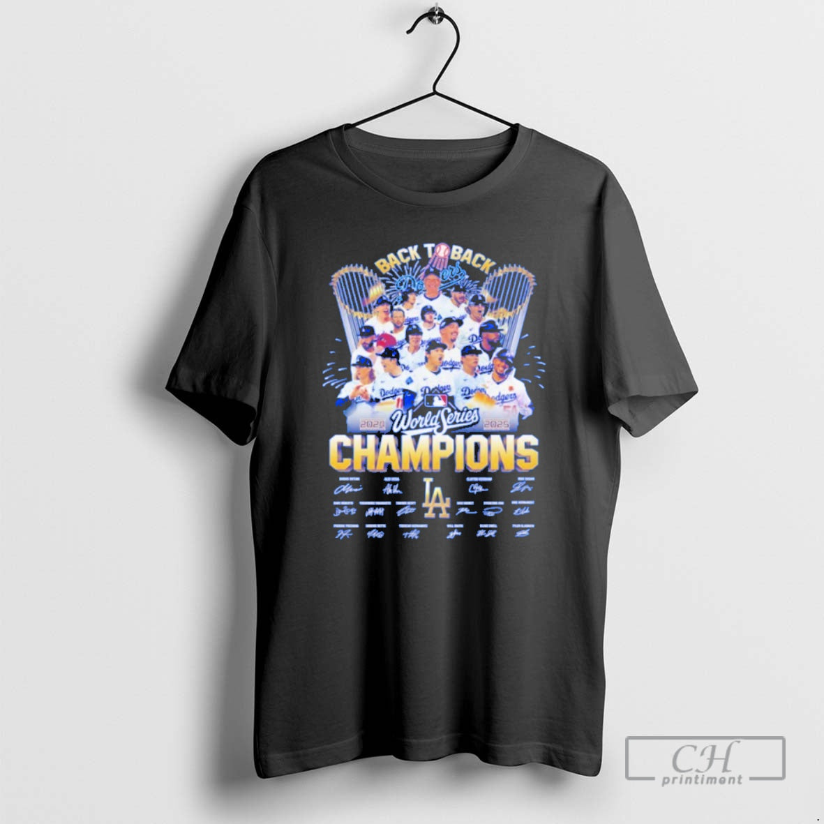Classic Los Angeles Dodgers 2024 2025 Back To Back World Series Champions Signed Blue T-Shirts, Hoodie, Sweatshirt