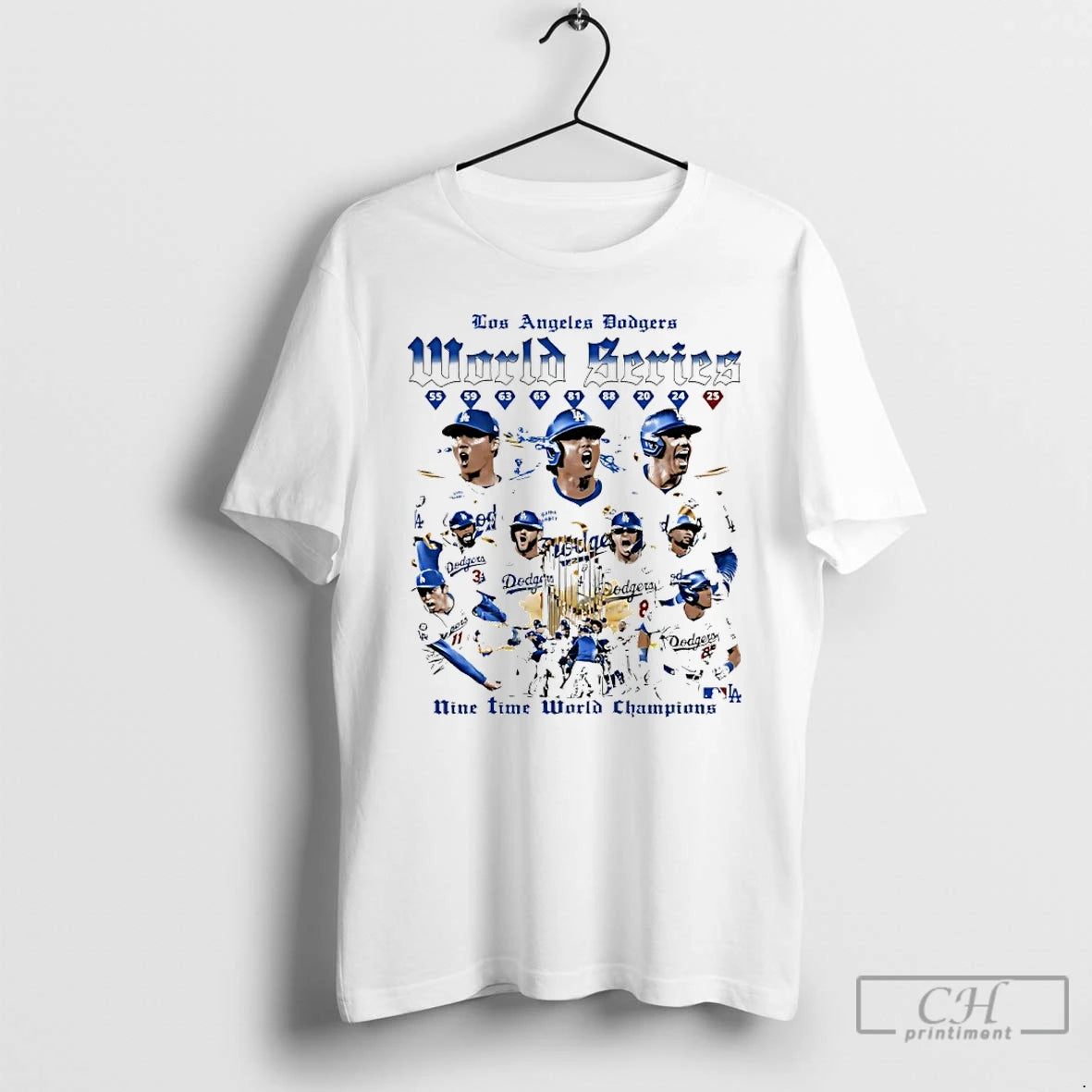 Classic Los Angeles Dodgers 2025 9x Time World Series Champions Trophies T-Shirts, Hoodie, Sweatshirt | InkNestWear.com