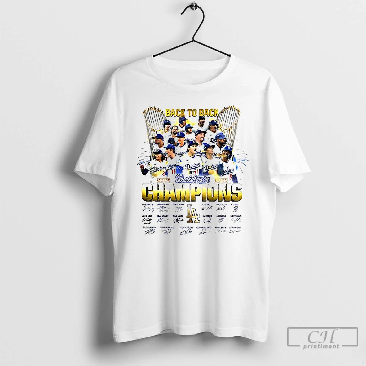 Classic Los Angeles Dodgers 2025 World Series Champions Back To Back Signature T Shirts Hoodie, Sweatshirt | InkNestWear.com