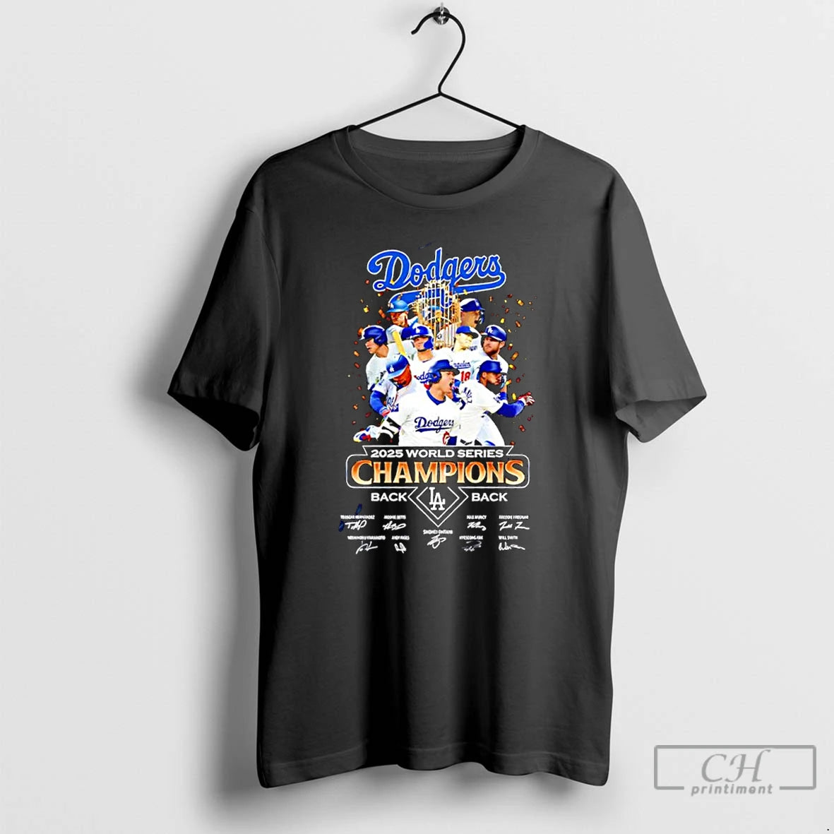 Classic Los Angeles Dodgers 2025 World Series Champions Back La Back Signatures T Shirts Hoodie, Sweatshirt | InkNestWear.com