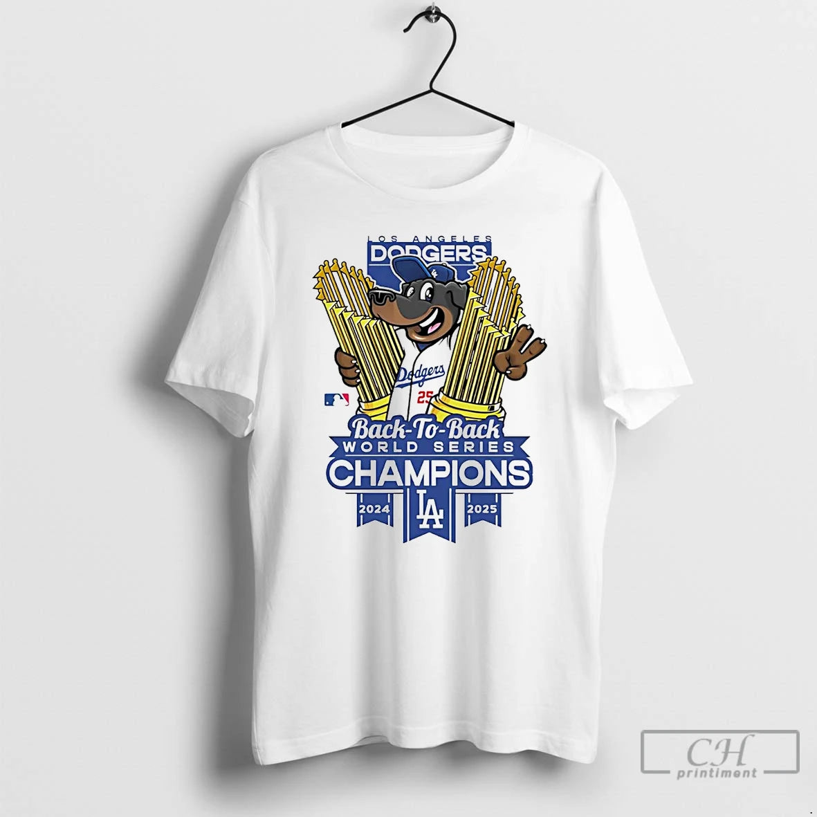 Classic Los Angeles Dodgers 2025 Back To Back World Series Champions Mascot Trophy T Shirts Hoodie, Sweatshirt