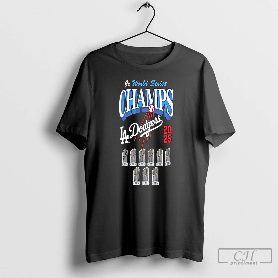 Classic Los Angeles Dodgers 9 Time World Series Champions Trophy T-Shirts, Hoodie, Sweatshirt | InkNestWear.com